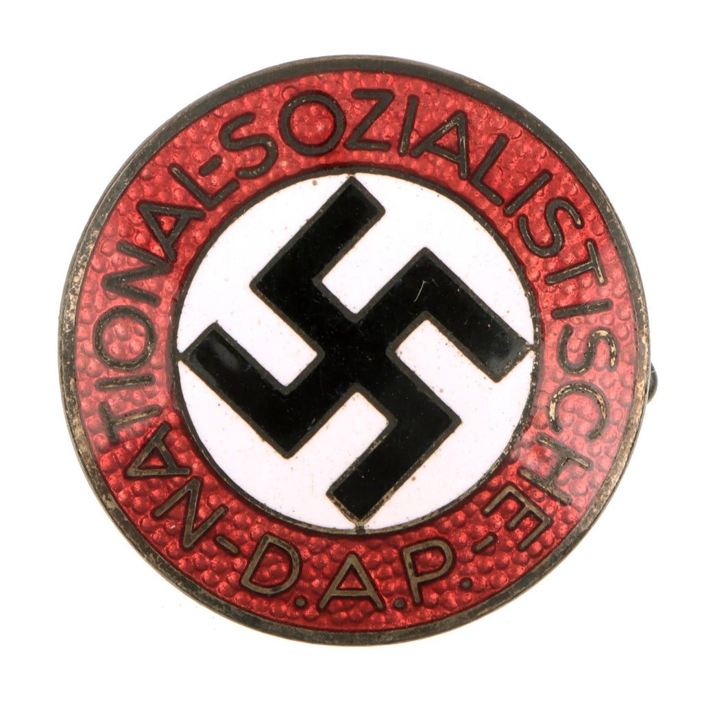 Original German NSDAP Party Enamel Membership Badge Pin by Karl Hensler of Pforzheim - RZM M1/6 Original Items