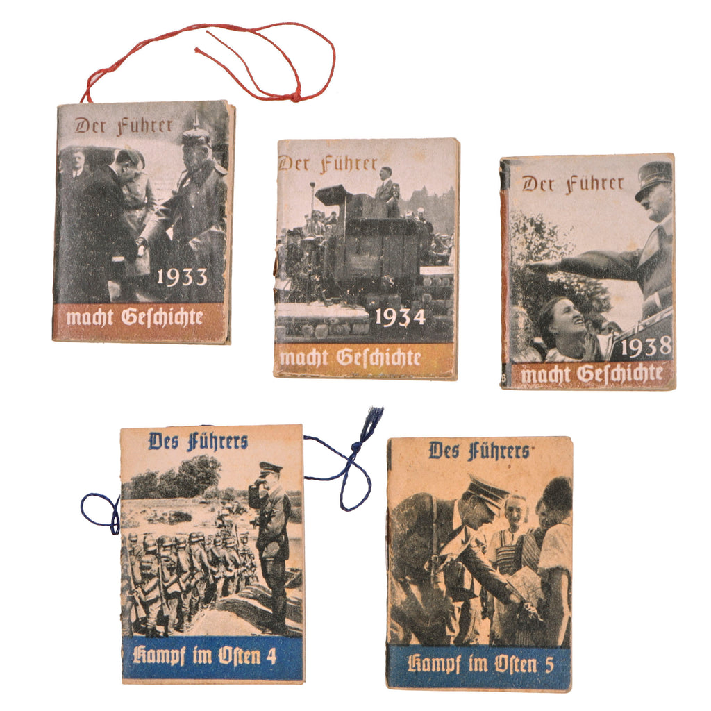 Original German WWII Lot of Five Miniature "Der Führer" Propaganda Photo Books Original Items
