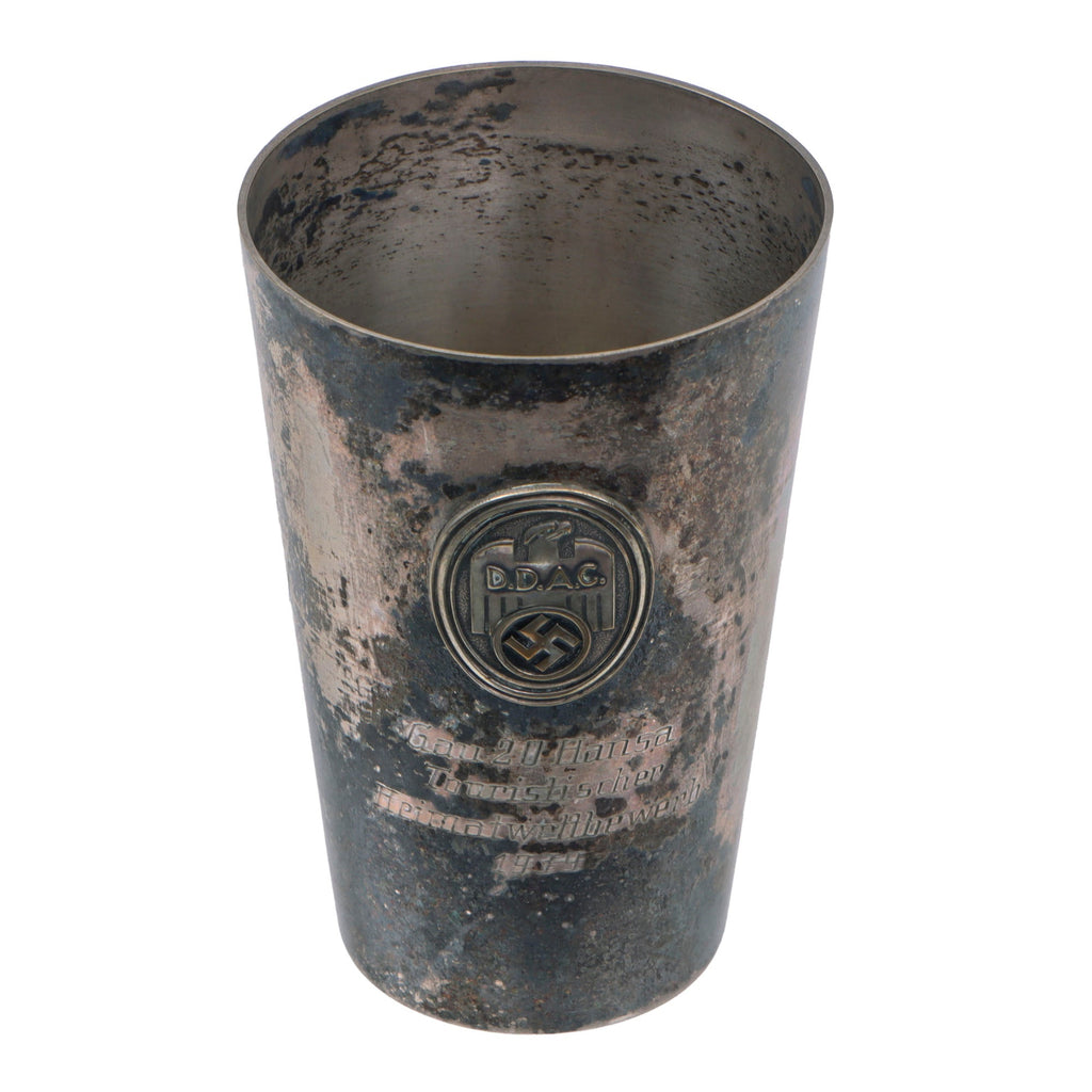 DRAFT Original German WWII D.D.A.C. Automobile Club Vehicle Staff Silver Plated Cup Original Items
