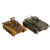 Original German WWII Pair of Toy Tanks DRGM Tin Lithos with One Trooper - 3 Items Total Original Items