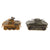 Original German WWII Pair of Toy Tanks DRGM Tin Lithos with One Trooper - 3 Items Total Original Items