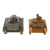 Original German WWII Pair of Toy Tanks DRGM Tin Lithos with One Trooper - 3 Items Total Original Items