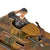 Original German WWII Pair of Toy Tanks DRGM Tin Lithos with One Trooper - 3 Items Total Original Items