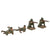 Original German WWII Era Lineol Rare Small Scale Toy Soldiers with Horse-Drawn Wagon & GAMA Tank - 19 Items Total