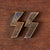 Original German WWII Waffen SS Wall Plaque Showing Soldier and Runes on Wooden Backing - 9 1/2" x 7 3/4" Original Items