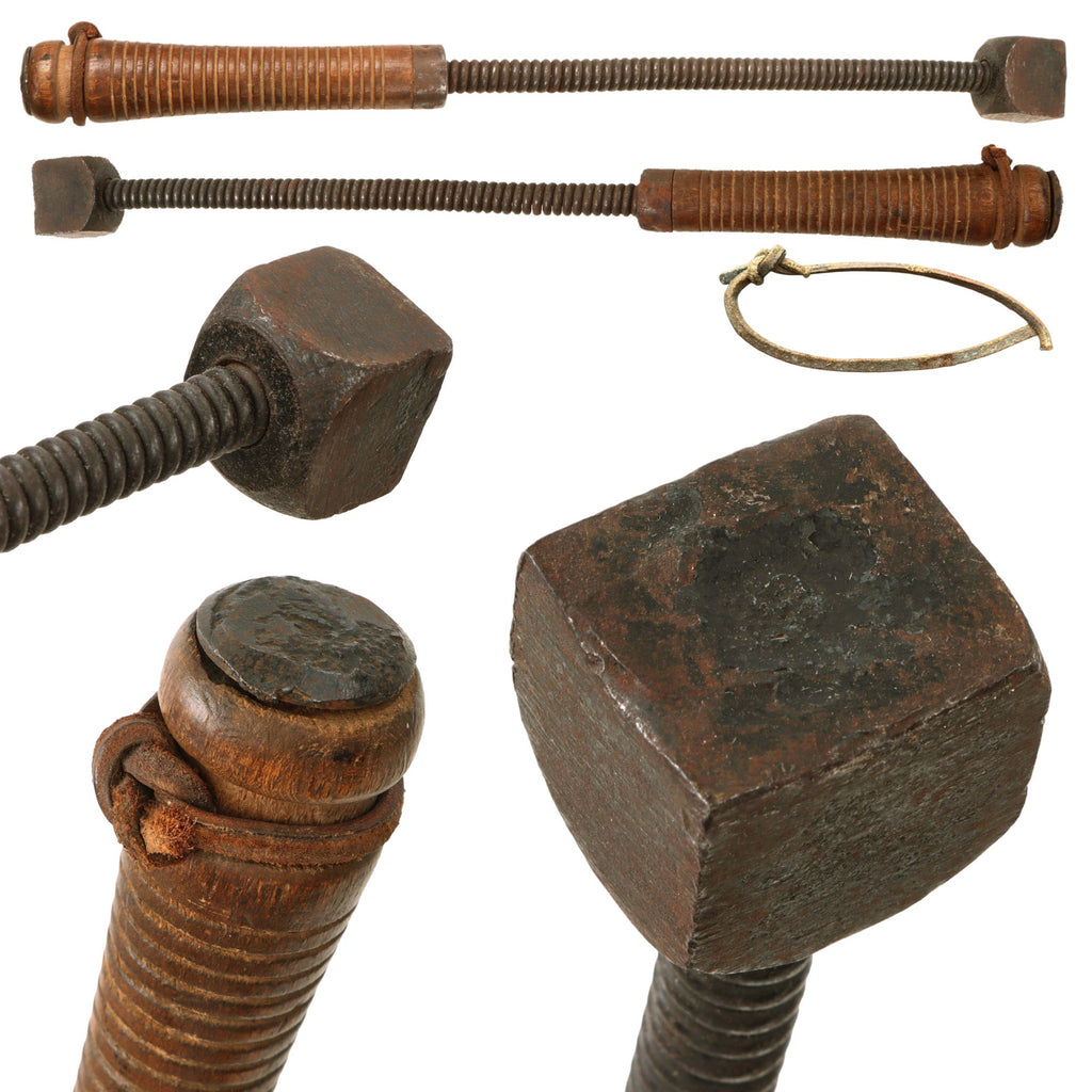 Original German WWI Spring Handle Trench Raiding Mace - From Personal Collection of David Machnicki, Author of At Arm's Length Series Original Items