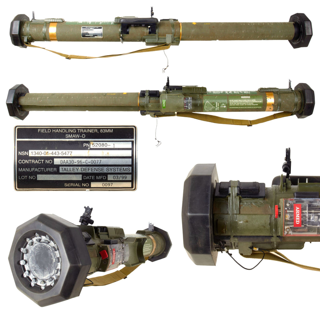 Original U.S. Inert M141 Bunker Defeat Munition Shoulder-Launched Multipurpose Assault Weapon (SMAW-D) Trainer Rocket Launcher - “Bunker Buster” - Dated 1999 Original Items