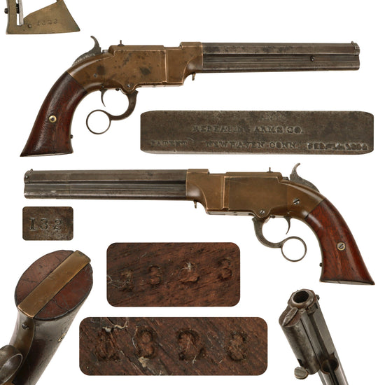 Original U.S. Civil War Rare Volcanic Repeating Arms Co. .41cal No. 2 Navy Holster Pistol with 8” Barrel Serial 1323 - Made Circa 1857 Original Items
