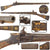 Original Ottoman Empire Miquelet Lock Rifled Shishana Carbine with Damaged Brass and Bone Inlaid Stock, Faux Damascus Barrel, and Ball Trigger, circa 1800