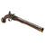 Original 18th Century Italian Silver-Mounted Flintlock Pistol with Carved Flamed Stock, Grotesque Mask Butt Cap, and Perforated Side Plate - Circa 1780