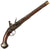 Original 18th Century Italian Silver-Mounted Flintlock Pistol with Carved Flamed Stock, Grotesque Mask Butt Cap, and Perforated Side Plate - Circa 1780