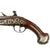 Original 18th Century Italian Silver-Mounted Flintlock Pistol with Carved Flamed Stock, Grotesque Mask Butt Cap, and Perforated Side Plate - Circa 1780