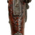 Original 18th Century Italian Silver-Mounted Flintlock Pistol with Carved Flamed Stock, Grotesque Mask Butt Cap, and Perforated Side Plate - Circa 1780