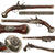 Original 18th Century Italian Silver-Mounted Flintlock Pistol with Carved Flamed Stock, Grotesque Mask Butt Cap, and Perforated Side Plate - Circa 1780