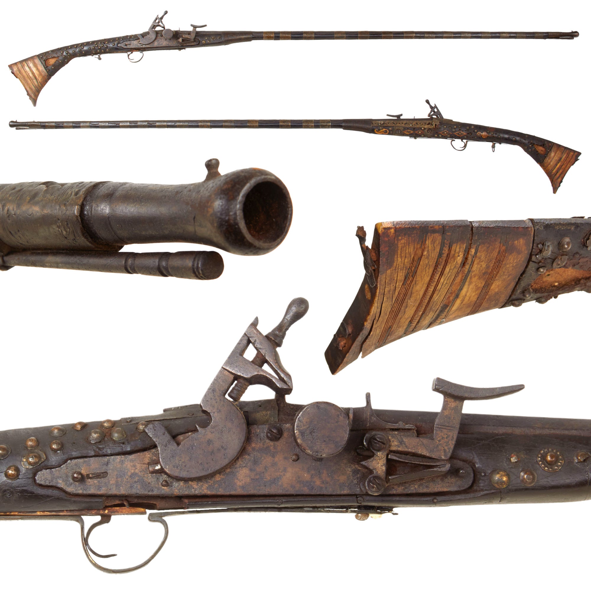 Original Early 19th Century North African Snaphaunce Lock Jezail