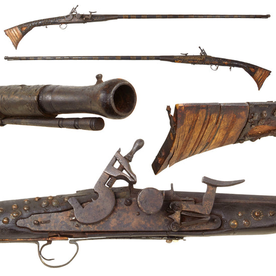 Original Early 19th Century North African Snaphaunce Lock Jezail with Camel Bone Butt Stock Original Items