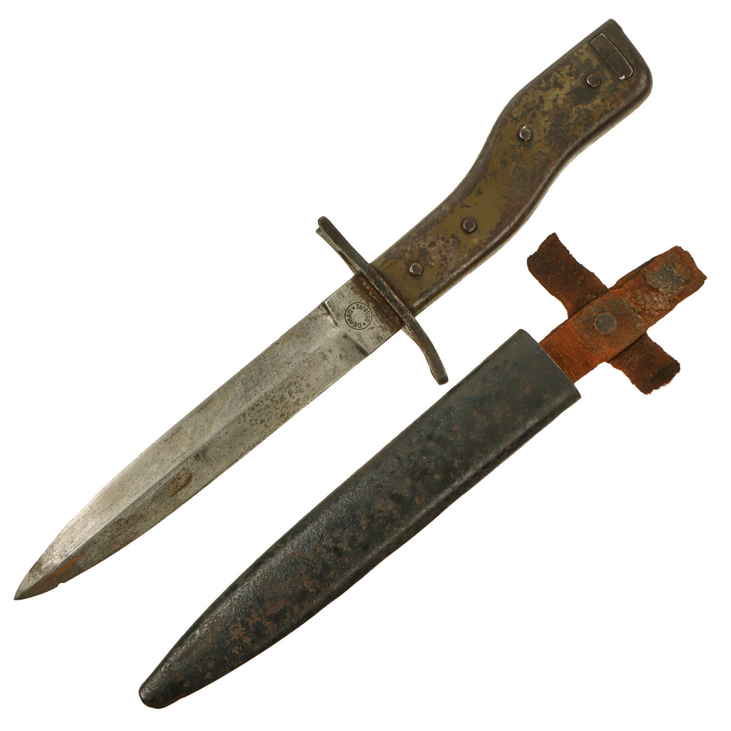 Original Imperial German WWI DEMAG Crank Handle Ersatz Trench Knife Bayonet with Scabbard Original Items