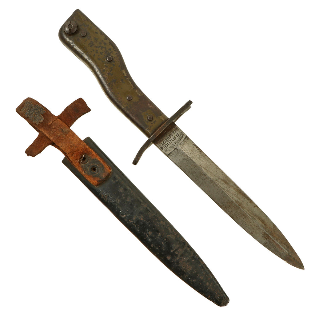 Original Imperial German WWI DEMAG Crank Handle Ersatz Trench Knife Bayonet with Scabbard Original Items
