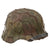 Original German WWII M40 Refurbished 12th SS Panzer HJ at Caan & Falaise Chicken Wire Camouflage Helmet - Stamped EF64 Original Items
