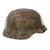 Original German WWII M40 Refurbished 12th SS Panzer HJ at Caan & Falaise Chicken Wire Camouflage Helmet - Stamped EF64 Original Items