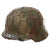 Original German WWII M40 Refurbished 12th SS Panzer HJ at Caan & Falaise Chicken Wire Camouflage Helmet - Stamped EF64 Original Items