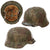 Original German WWII M40 Refurbished 12th SS Panzer HJ at Caan & Falaise Chicken Wire Camouflage Helmet - Stamped EF64 Original Items