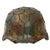 Original German WWII M40 Refurbished Normandy Hedgerow Camouflage Chicken Wire SS Helmet - Stamped EF66 Original Items