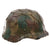 Original German WWII M40 Refurbished Normandy Hedgerow Camouflage Chicken Wire SS Helmet - Stamped EF66 Original Items