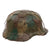 Original German WWII M40 Refurbished Normandy Hedgerow Camouflage Chicken Wire SS Helmet - Stamped EF66 Original Items