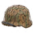 Original German WWII M40 Refurbished SS Southern Russian Front Chicken Wire Camouflage Helmet - Stamped EF64 Original Items
