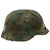 Original German WWII M40 Refurbished Battle of Kursk Camouflage Chicken Wire Helmet - Stamped EF66