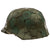 Original German WWII M40 Refurbished Battle of Kursk Camouflage Chicken Wire Helmet - Stamped EF66