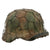 Original German WWII M40 Refurbished Battle of Saint-Lô Textured Camouflage Chicken Wire SS Helmet - Stamped EF66