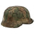 Original German WWII M40 Refurbished Battle of Saint-Lô Textured Camouflage Chicken Wire SS Helmet - Stamped EF66
