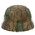 Original German WWII M40 Refurbished Battle of Saint-Lô Textured Camouflage Chicken Wire SS Helmet - Stamped EF66