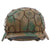 Original German WWII M40 Refurbished WWII Operation Market Garden 9th SS Panzer "Hohenstaufen" Camouflage Helmet - Stamped EF66 Original Items