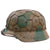 Original German WWII M40 Refurbished WWII Operation Market Garden 9th SS Panzer "Hohenstaufen" Camouflage Helmet - Stamped EF66 Original Items