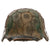 Original German WWII M40 Refurbished Battle of Saint-Lô Textured Camouflage Chicken Wire SS Helmet - Stamped EF64 Original Items