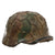Original German WWII M40 Refurbished Battle of Saint-Lô Textured Camouflage Chicken Wire SS Helmet - Stamped EF64 Original Items