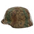 Original German WWII M40 Refurbished Battle of Saint-Lô Textured Camouflage Chicken Wire SS Helmet - Stamped EF64 Original Items