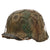 Original German WWII M40 Refurbished Battle of Saint-Lô Textured Camouflage Chicken Wire SS Helmet - Stamped EF64 Original Items