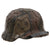 Original German WWII M40 Refurbished WWI Veteran Panel Style Camouflage Chicken Wire Helmet - Stamped EF64