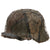 Original German WWII M40 Refurbished WWI Veteran Panel Style Camouflage Chicken Wire Helmet - Stamped EF64