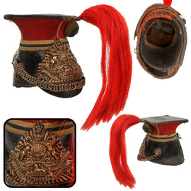 Original British Early Victorian Era 12th Lancers (Prince of Wales’s) Other Ranks Czapka Helmet with Plume