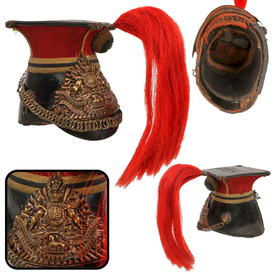Original British Early Victorian Era 12th Lancers (Prince of Wales’s) Other Ranks Czapka Helmet with Plume