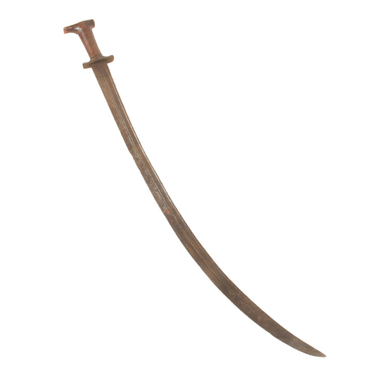 Original 19th Century Abyssinian Ethiopian Shotel Sword with Three-Piece Horn Grip Original Items