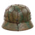 Original German WWII M40 Refurbished 5th SS Panzer Division Wiking 1942 Chicken Wire Camouflage Helmet, Stamped EF66