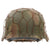 Original German WWII M40 Refurbished 5th SS Panzer Division 1942-43 Camouflage Chicken Wire Helmet - Stamped EF64