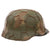 Original German WWII M40 Refurbished 5th SS Panzer Division 1942-43 Camouflage Chicken Wire Helmet - Stamped EF64