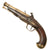 Original 18th Century French Brass Barrel Flintlock Belt Pistol Signed LEROUX À TOULON with Brass Lock and Silver Wire Inlay, Circa 1760